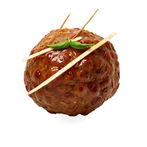 Glazed Meatballwith Toothpicks PNG Image