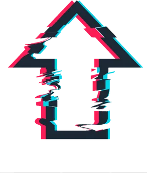 Glitched Arrow Graphic PNG Image