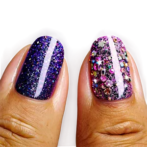 Glitter Acrylic Nails Looks Png Pae86 PNG Image