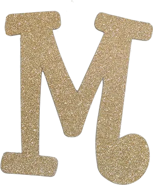 Glitter Gold Letter M PNG Image