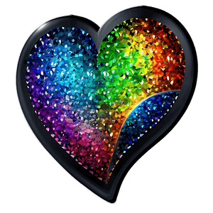 Glitter Rainbow Heart PNG aga PNG with transparent background