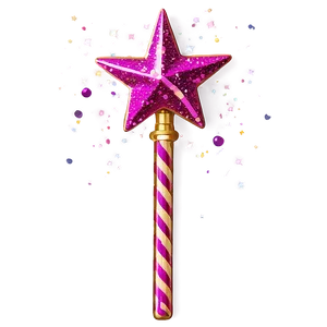 Glitter Star Wand Png Vrj PNG Image