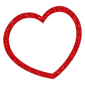 Glitter Valentine Heart PNG seu PNG