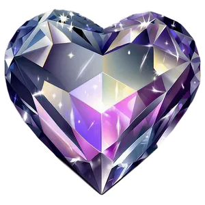 Glittering Diamond Heart Illustration Png Yii69 PNG Image