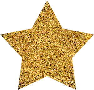 Glittering Gold Star Graphic PNG Image