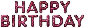 Glittering Happy Birthday Text PNG Image