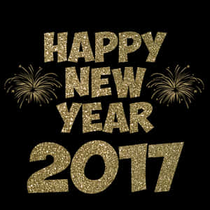 Glittering Happy New Year2017 PNG with transparent background