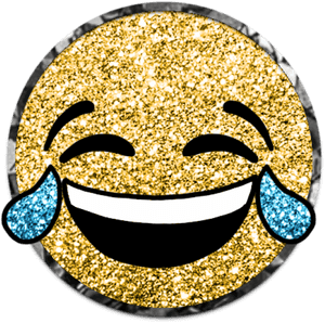 Glittering Laughing Emoji PNG image with transparent background