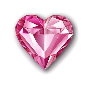 Glittering Pink Heart Diamond Illustration Png 14 PNG Image