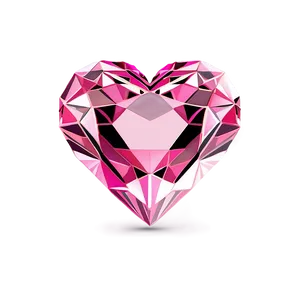 Glittering Pink Heart Diamond Illustration Png Ryt PNG Image