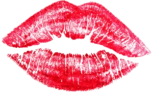 Glittering Red Lipstick Kiss PNG Image