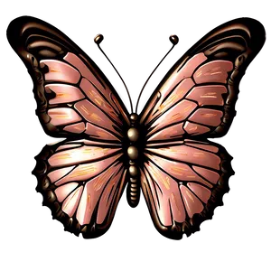 Glittering Rose Gold Butterfly Png Thh68 PNG Image