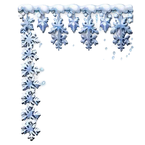 Glittering Snow Border Png 82 PNG Image