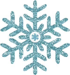 Glittering Snowflake Design PNG Image