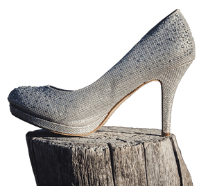 Glittering Stilettoon Wooden Stump PNG image with transparent background