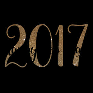 Glittering2017 New Year PNG with transparent background