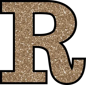 Glittery Brown Letter R PNG Image