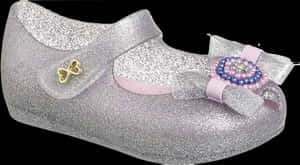 Glittery Childrens Shoe PNG image with transparent background