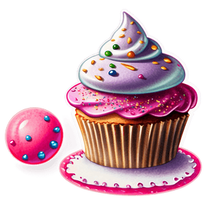 Glittery Cupcake Sticker PNG 34 PNG
