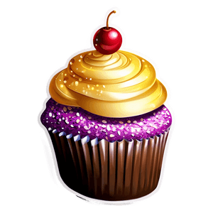 Glittery Cupcake Sticker PNG osu78 PNG