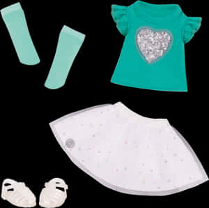 Glittery Girls Outfit Set PNG image with transparent background