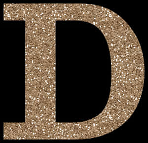 Glittery Gold Letter D PNG image with transparent background
