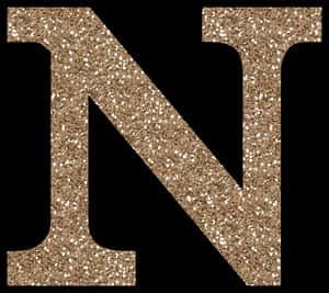 Glittery Gold Letter N PNG image with transparent background