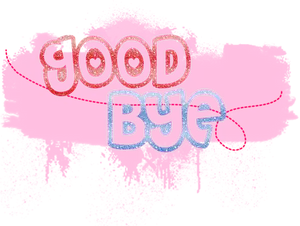 Glittery Goodbye Text PNG Image