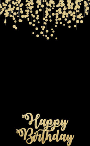 Glittery Happy Birthday Greeting PNG image with transparent background