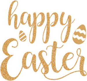Gold Glittery Happy Easter Quote - Happy Easter Transparent Background, HD Png Download PNG with transparent background