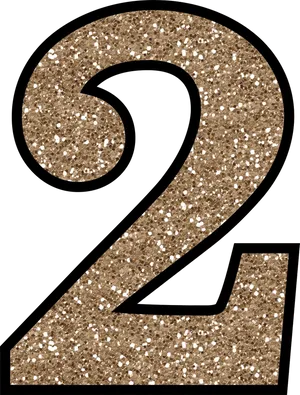 Glittery Number2 Graphic PNG Image