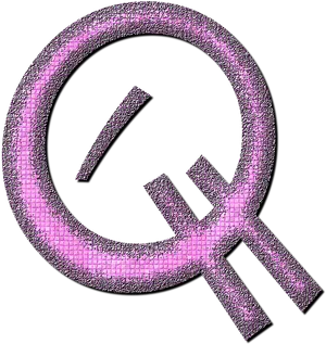 Glittery Pink Q Letter Art PNG Image