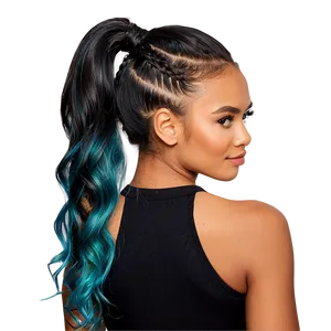 Glittery Ponytail Accent Png Nqk31 PNG Image