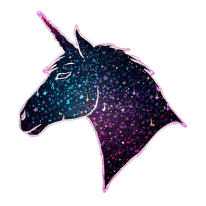 Glittery Unicorn Silhouette PNG jvj PNG
