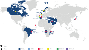Global Business Presence Map PNG image with transparent background