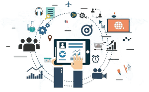 Global Digital Marketing Concepts PNG image with transparent background