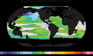 Global Dissolved Oxygen Projection Map PNG image with transparent background