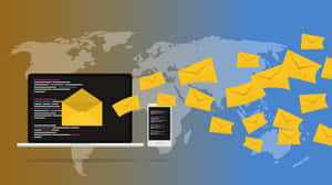 Global Email Communication Concept PNG with transparent background