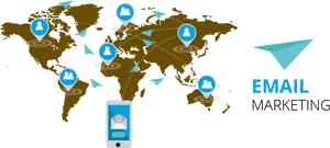 Global Email Marketing Campaign Illustration PNG Image