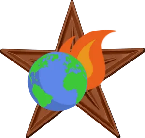 Global Flame Star Graphic PNG Image