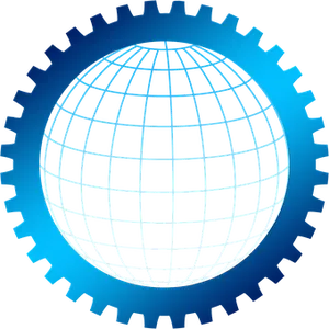 Global Gear Graphic PNG Image