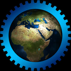 Global Industry Gear Concept PNG image with transparent background