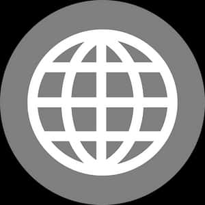 Global Network Icon Gray Background PNG with transparent background
