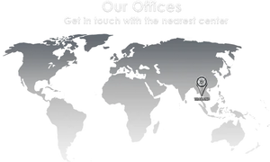 Global Offices Map Thailand Pinpointed PNG Image