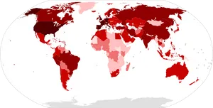 Global Population Density Map PNG Image