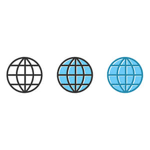Globe Icons Progression PNG with transparent background