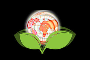 Globeon Leaves Environmental Concept PNG image with transparent background