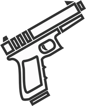 Glock Pistol Vector Illustration PNG Image