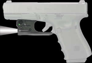 Glock Pistolwith Laser Sight PNG image with transparent background