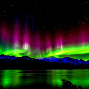 Glorious Aurora Over Fjords Png Suw PNG Image